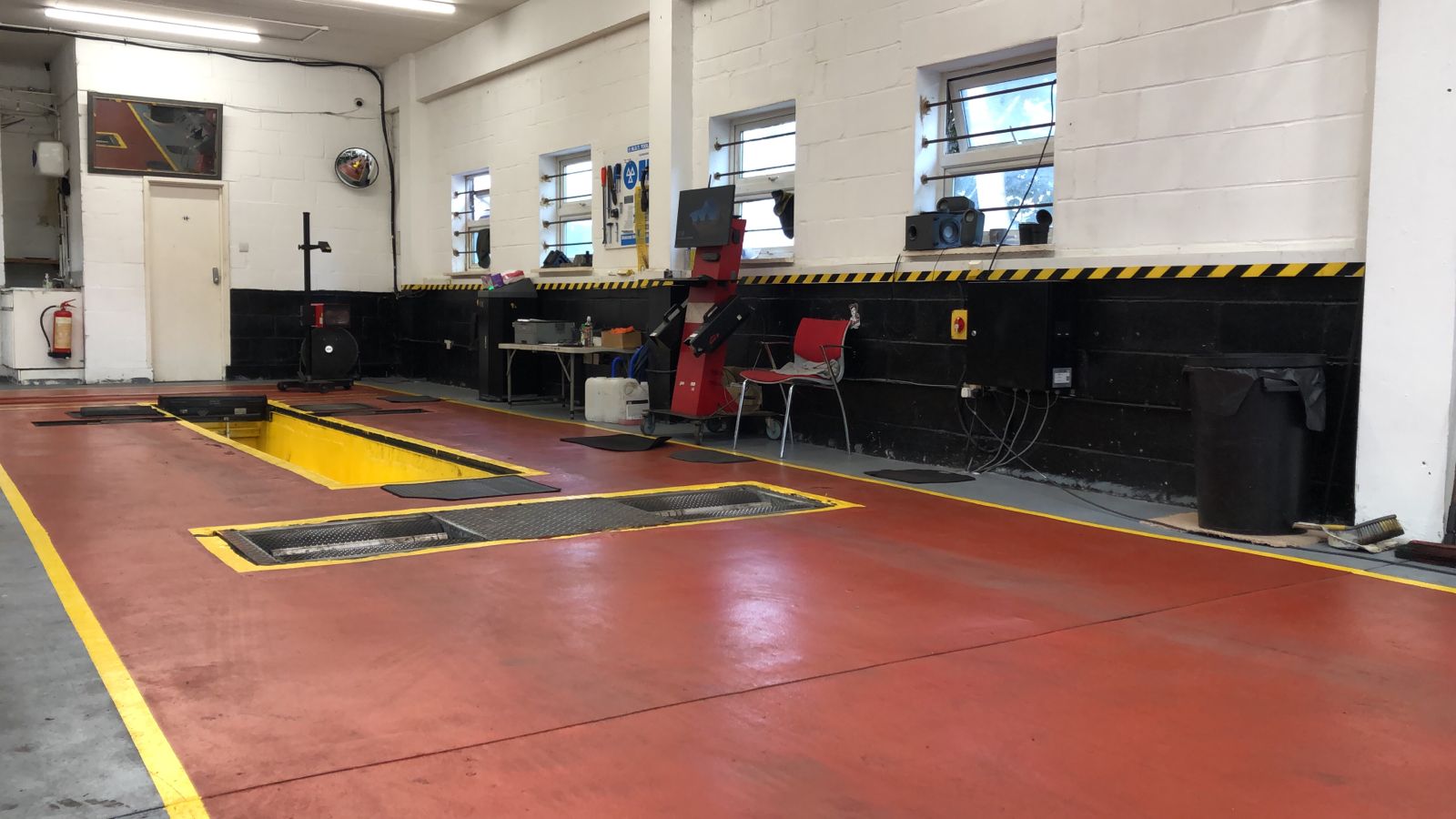 View of the garage vehicle lifts and equipment